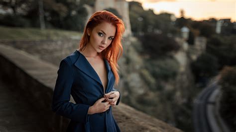 Wallpaper Georgy Chernyadyev Redhead Portrait Women Outdoors Depth Of Field Ekaterina