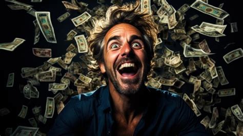 Premium Ai Image Man Won A Lottery With Big Money Happy