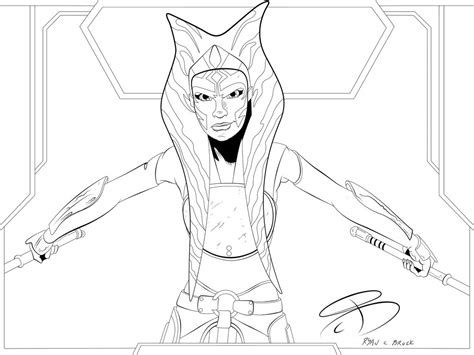 Top 25 free printable star wars coloring pages online. Coloring Pages - Ahsoka Tano by RCBrock on DeviantArt