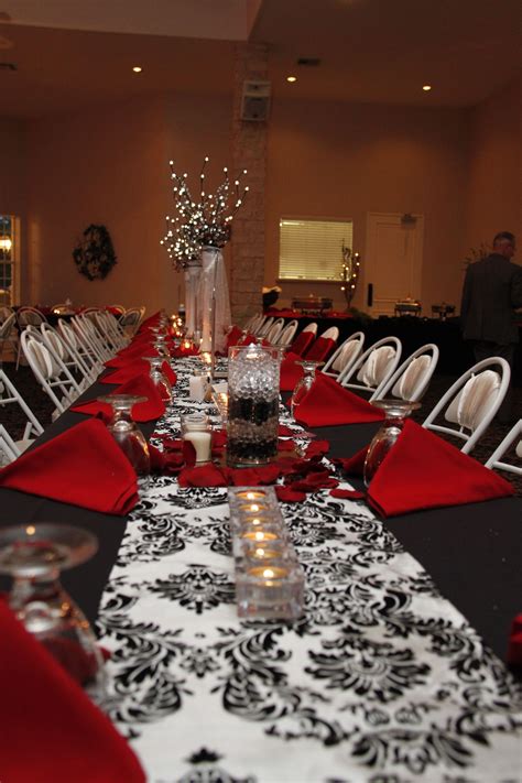 Red Black And Red Tables Fine Dining Table Decorations