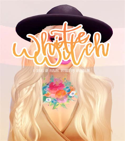 White Witch Watercolour Flower Tattoos At Valhallan Sims 4 Updates