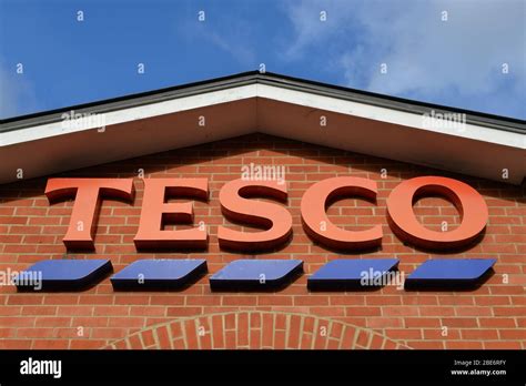 Tesco Sign On A Store In Hertford Uk Stock Photo Alamy