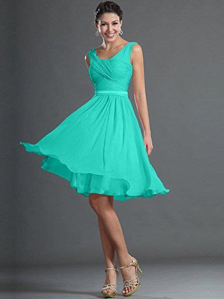Remedios Chiffon Brautjungfernkleider A-Linie Kurz ...