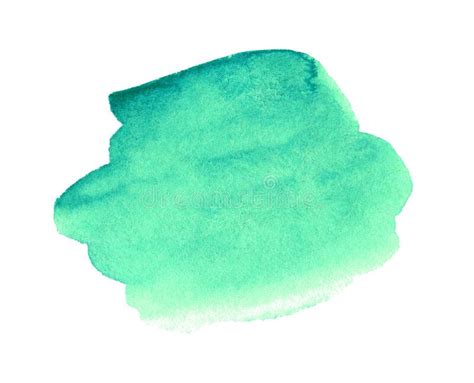 Abstract Mint Green Watercolor Shape Watercolor Hand Drawn Stain