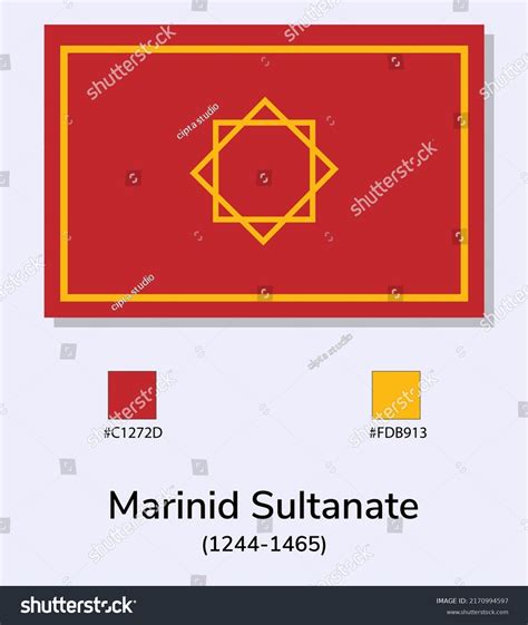 Vector Illustration Marinid Sultanate 12441465 Flag Stock Vector