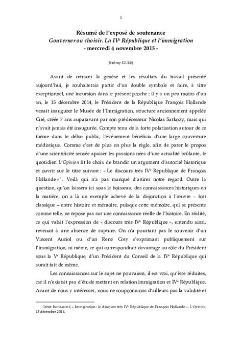 Exemple De Speech De Soutenance De Mémoire Pdf