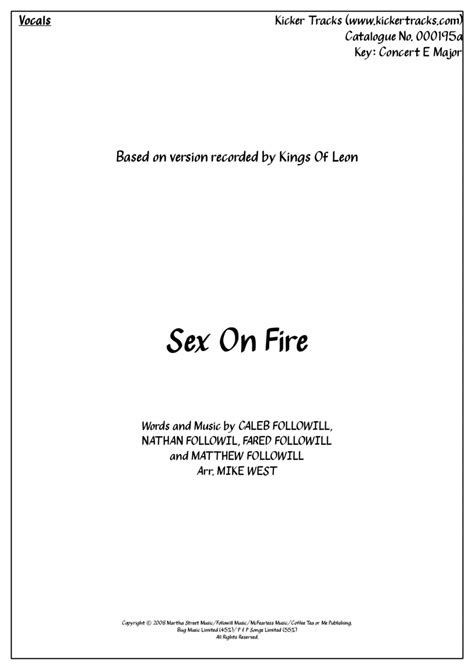 Sex On Fire By Kings Of Leon Piano Digital Sheet Music Sheet Music Plus