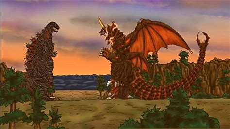 Download Godzilla And Destoroyah Face Off In An Epic Battle Wallpaper
