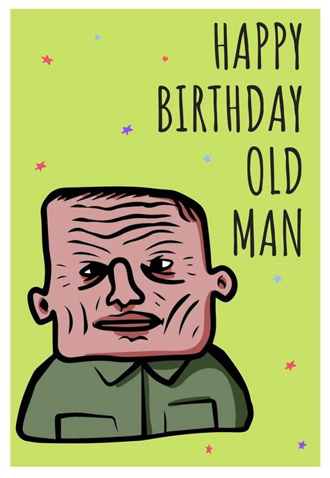 Funny Old Man Birthday Cards Printable