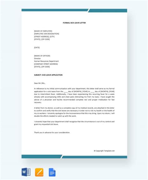Consider asking the employee for permission to contact their gp, or if they feel they should see a company doctor in order to assess if you find that you have a certain employee who keeps taking days off sick for minor ailments or who you do not believe is really sick, then there are steps that you. FREE 8+ Formal Sick Leave Letter Templates in PDF | MS Word | Google Docs | Pages