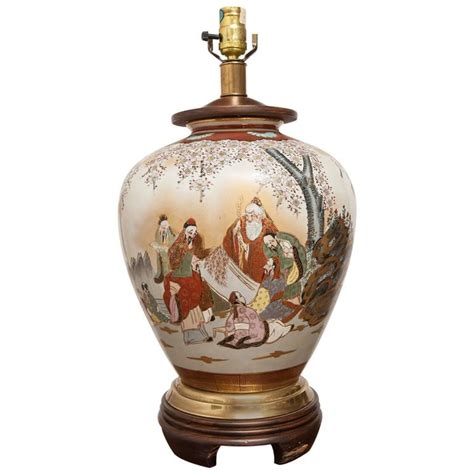 A stellar pair of vintage ceramic ginger jar lamps, circa 1970. Japanese Ginger Jar Lamp by Frederick Cooper at 1stdibs