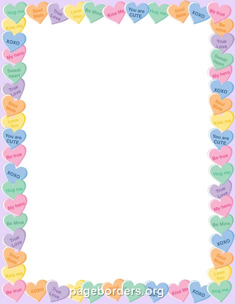 Candy Heart Border Clip Art Page Border And Vector Graphics