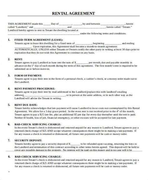 Printable Template Lease Agreement This Story Behind Printable Template