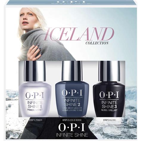 Комплект Лак за нокти Opi Infinite Shine Iceland Collection Less Is