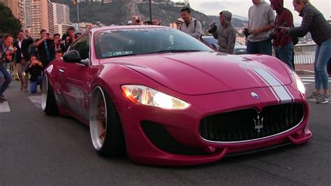 Crazy Pink Widebody Maserati Granturismo In Monaco Loud Revs