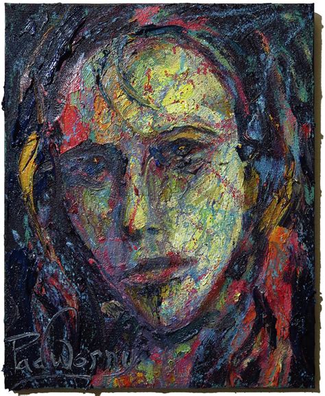 Face Portrait Oil Paint Art Abstract Original Impasto Signed Realism