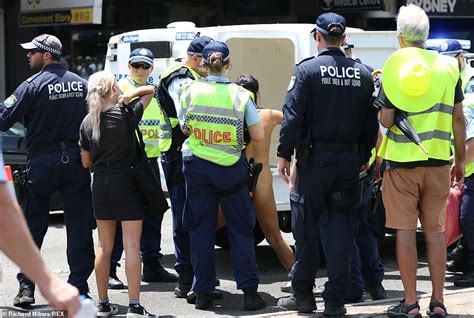 Naked Woman Arrested At The Invasion Day March Protesting Against The Date Of Australia Day