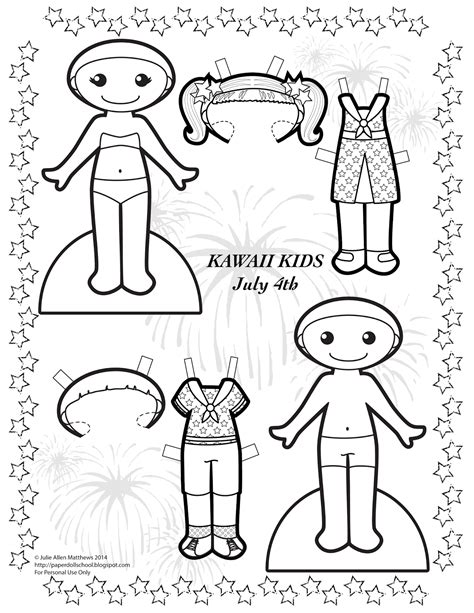 Paper Doll School Kawaii Wednesdays July 4th Paper Doll Paper