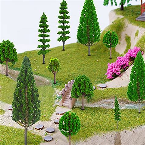 25pcs Model Trees Model Train Scenery Mixed Miniature Trees Artificial