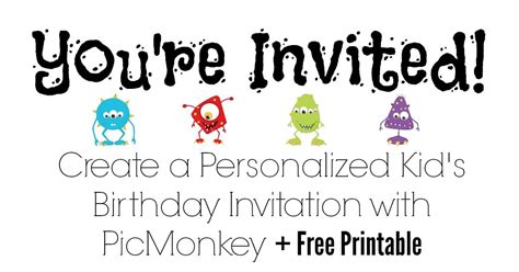 Customize your card in english, hindi. Create a Personalized Kid's Birthday Invitation with PicMonkey + Free Printable