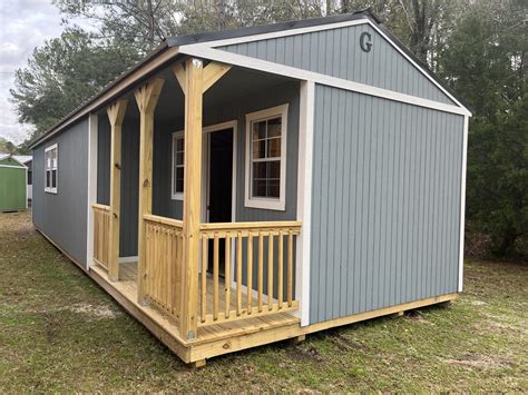 16x24 Side Porch Cabin Urethane Ravenel Buildings