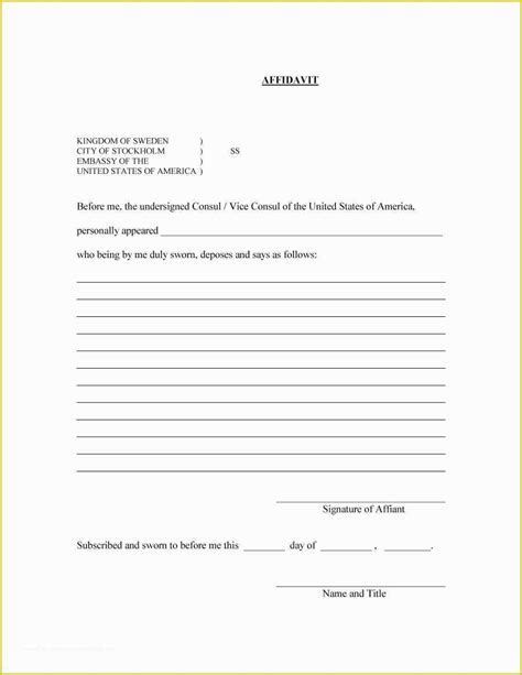 Free Form Templates Of 48 Sample Affidavit Forms And Templates Affidavit