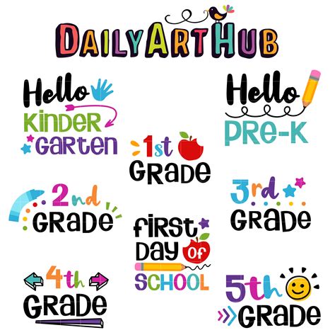 Grade School Labels Clip Art Set Daily Art Hub Free Clip Art Everyday
