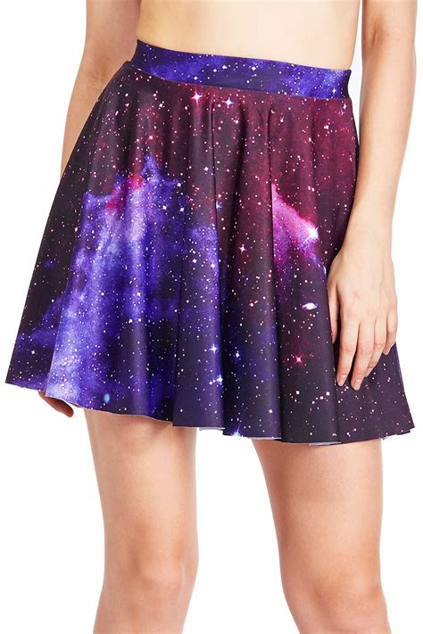 Leggings Galaxy Print Elastic Purple Skirt Galaxy Print Dress Skirt