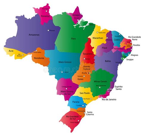 Map Of Brazil Brazil Map Designed In Illustration With 26 States