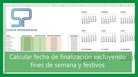 Excel Calcular Fecha Final Excluyendo Festivos Y Fines De Semana En Riset