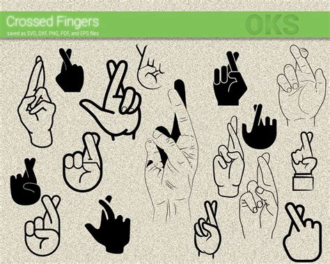 Crossed Fingers Svg Dxf Vector Eps Clipart Cricut Download