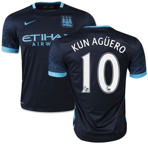 Retro man city football kits and shirts. Men's 10 Sergio Aguero Manchester City FC Jersey - 15/16 ...