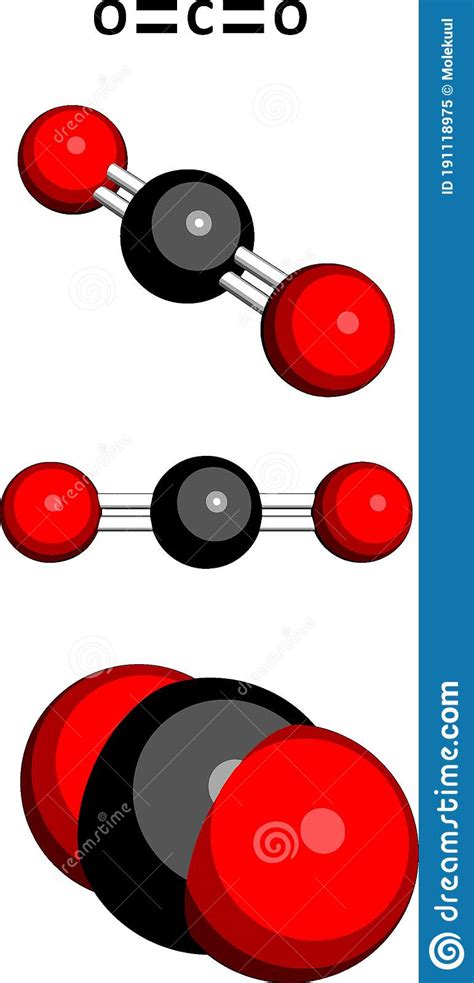 Carbon Dioxide Co2 Molecular Model Stock Vector Illustration Of