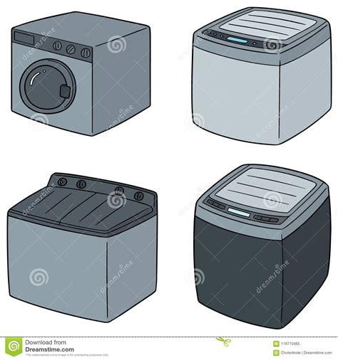 Waschmaschine reinigen, wenn wäsche nach waschen stinkt! Vektorsatz Der Waschmaschine Vektor Abbildung ...