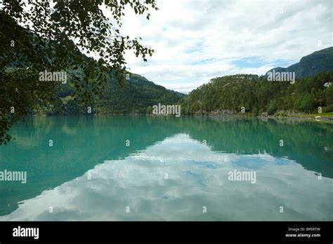 Lovatnet Lake In Olden Norway Stock Photo Alamy