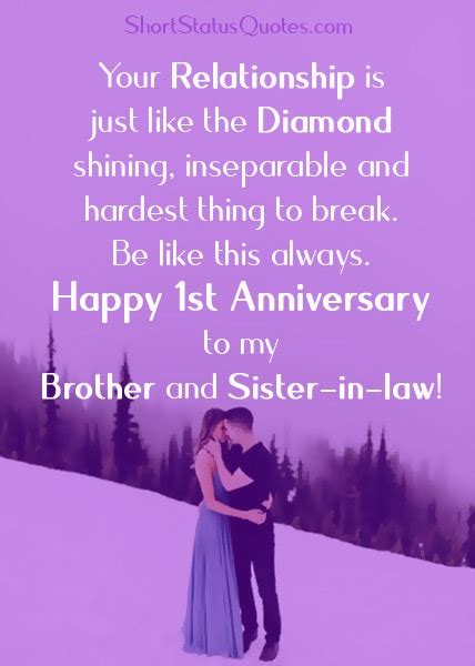 First Wedding Anniversary Wishes For Brother And Sister In Law Best Of Forever Quotes