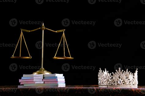 Diamond Crown of Miss Beauty Queen Pageant Contest and Scale Justice
