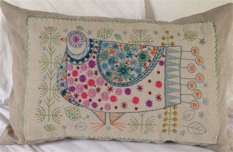 Nancy Nicholson Embroidery Kit Finished And Made Into A Cushion I