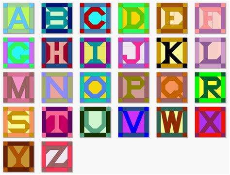 I always volunteer to make the quilts from sandy klop's american jane . Quilt Inspiration: ABC's of Quilting (Alphabet Quilts)
