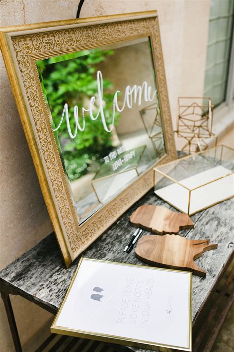 Guest Book Welcome Mirror Wooden Silhouettes Wedding Guest Book