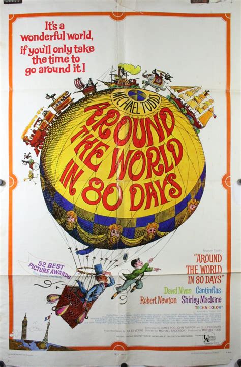 AROUND THE WORLD IN 80 DAYS, Original Vintage Jules Verne Movie Poster ...