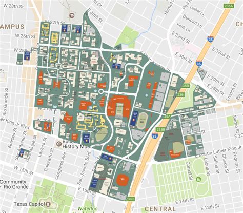 Ut Austin Campus Map Map Of The World