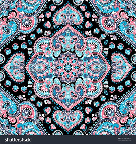 Stamp a pattern onto raw or dyed silk as you see on the floral tie below: Indian Floral Paisley Medallion Pattern Ethnic Stock ...