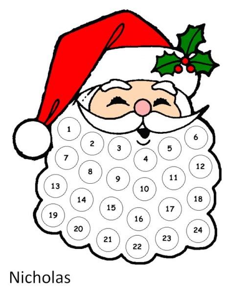 6 Best Images Of Santa Claus Advent Calendar Printable Printable