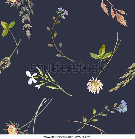 Watercolor Floral Pattern Delicate Flower Wallpaper 库存插图 696014293