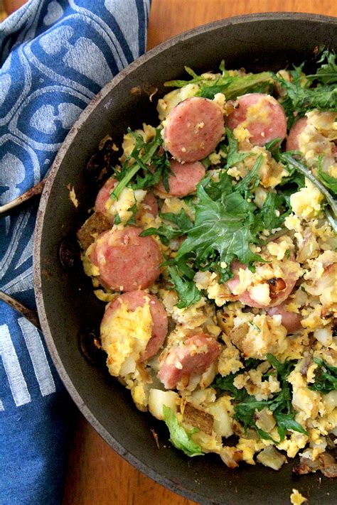 Bratwurst Skillet With Eggs And Baby Kale For One Sarahs Cucina