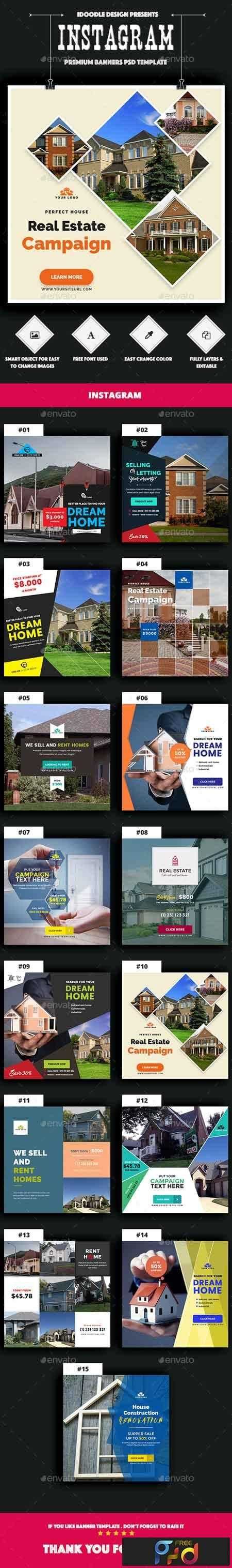 Real Estate Instagram Banners Ads 15 Psd Graphicux
