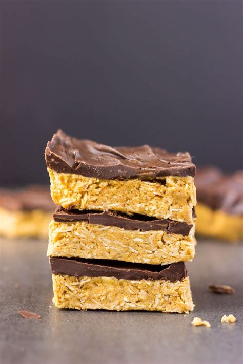 Ready in 5 minutes and the perfect healthy snack! 4-Ingredient No Bake Peanut Butter & Oatmeal Protein Bars ...