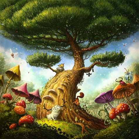 Artstation Magic Tree Tomek Larek Fantasy Tree Fantasy Tree Art
