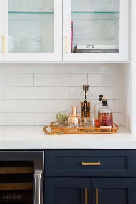 At cabinets.com, we offer a variety of gray painted cabinet doors to create the right look for your dream kitchen, no matter your style. Navy Blue Kitchen Cabinets with Overhead Glass Cabinets ...